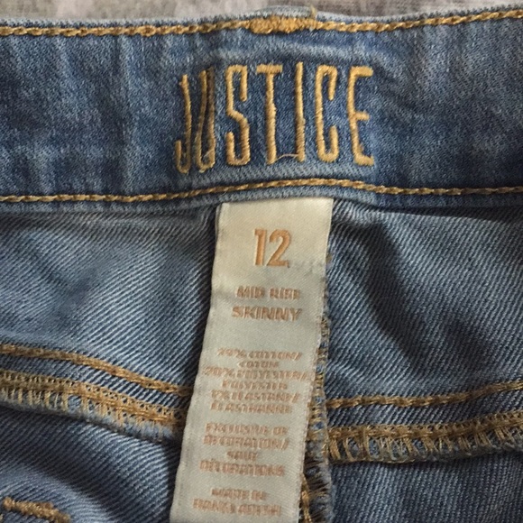 Justice Mid rise skinny jeans. Size 12 - Picture 6 of 6